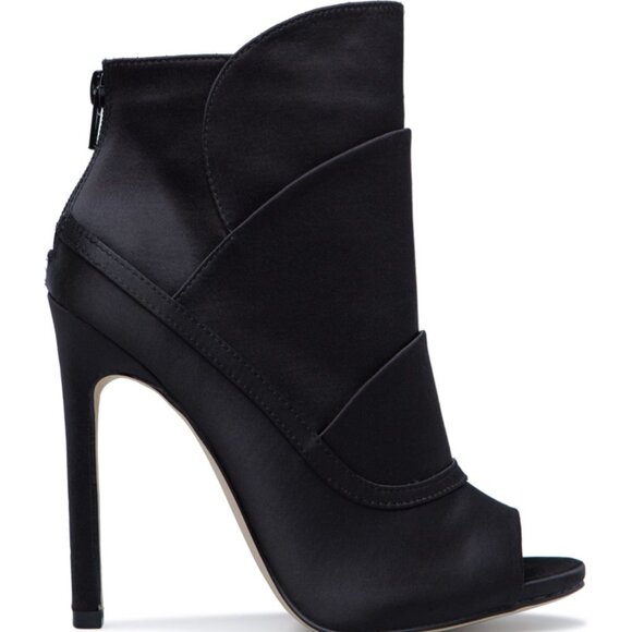 Jojo Satin Stiletto Bootie OPEN TOE - Picture 3 of 5